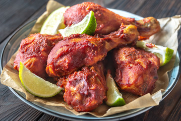 Chicken drumsticks in barbecue sauce