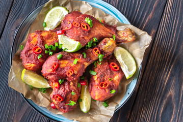 Chicken drumsticks in barbecue sauce