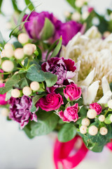 bright bouquet with protea