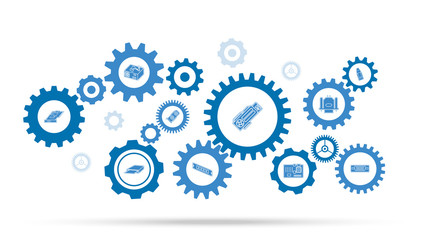 Graphic card icon. From computer parts set