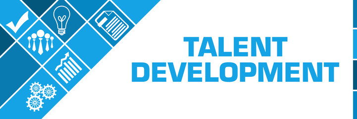 Talent Development Business Symbols Blue Left Triangles 