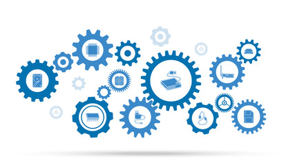 Multiport adapter icon. From computer parts set