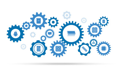 Shift register icon. From computer parts set