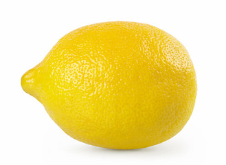 Ripe, fresh lemon isolated on white background.