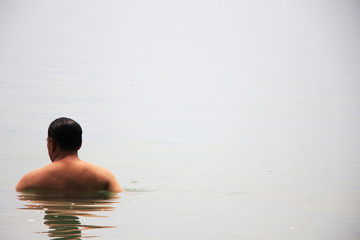 man in the water