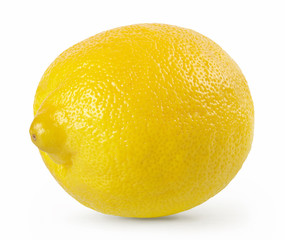 Ripe, fresh lemon isolated on white background.
