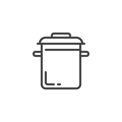 Cooking pot line icon. linear style sign for mobile concept and web design. Saucepan outline vector icon. Casserole, Kitchen utensil symbol, logo illustration. Pixel perfect vector graphics