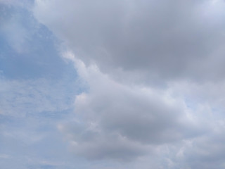 White soft cloud texture on blue sky background