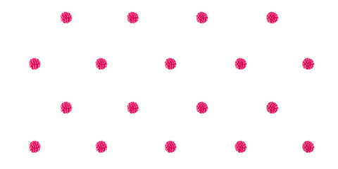 Raspberry pattern on white background  - 3D illustration