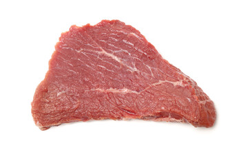 huge red meat chunk isolated over white background 