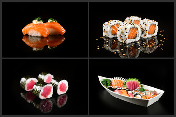 Japanese food four pic collage