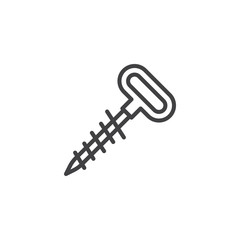 Wine corkscrew line icon. linear style sign for mobile concept and web design. corkscrew outline vector icon. Bottle opener symbol, logo illustration. Pixel perfect vector graphics