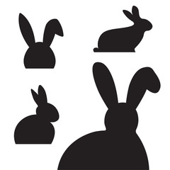 easter bunny silhouette- vector illustration