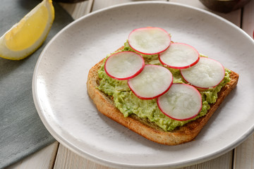 Avocado and radish toast