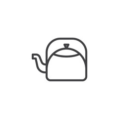Obraz premium Teapot kettle line icon. linear style sign for mobile concept and web design. Tea pot outline vector icon. Symbol, logo illustration. Pixel perfect vector graphics