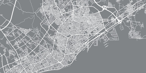 Urban vector city map of Mersin, Turkey