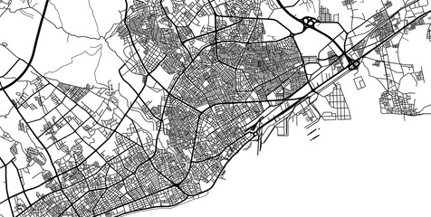 Fototapeta na wymiar Urban vector city map of Mersin, Turkey