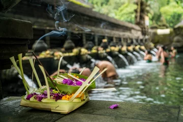  Het heilige bronwater van de tempel Pura Tirta Empul in Bali, Indonesië. © Volodymyr Herasymov