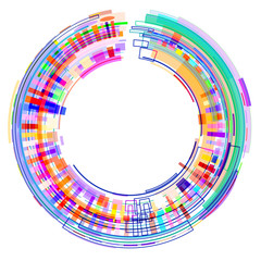 Fototapeta premium Circle of colored geometric shapes