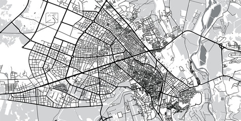Urban vector city map of Diyarbakir, Turkey