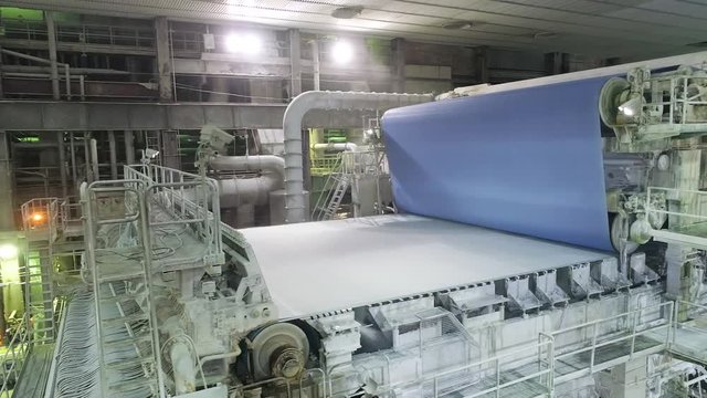 Finished paper in a roll. papermaking machine