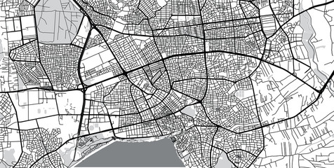 Urban vector city map of Antalya, Turkey