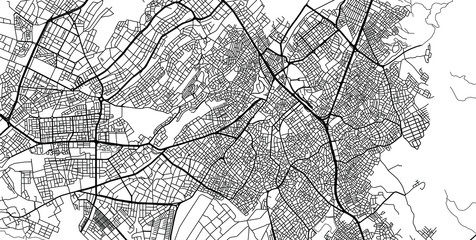 Urban vector city map of Denizli, Turkey