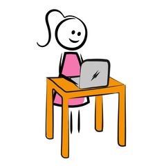 Frau mit Laptop - Business