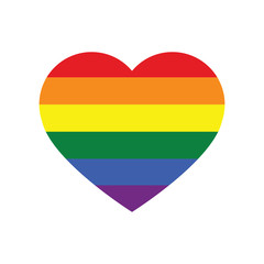 Vector icon of rainbow heart isolated on a white background, LGBT community sign. LGBT pride symbol