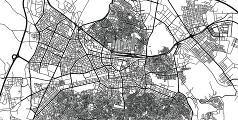 Urban vector city map of Gaziantep, Turkey