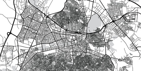 Urban vector city map of Gaziantep, Turkey