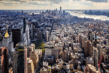 New York City downtown from above