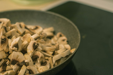 Cooking in the kitchen