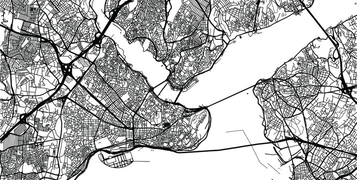 Urban Vector City Map Of Istanbul, Turkey