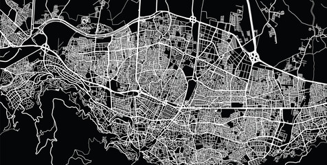 Urban vector city map of Bursa, Turkey