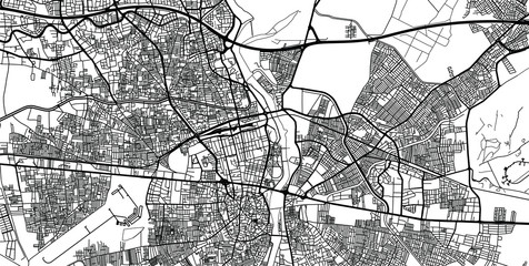 Urban vector city map of Adana, Turkey
