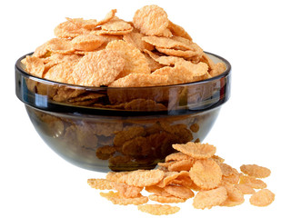 Bowl of cornflakes isolated