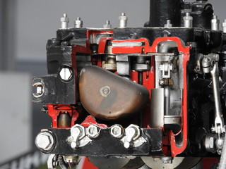 Internal components and parts of aircraft engine.