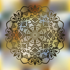 Ornamental circle pattern. Mandala. Grunge Background
