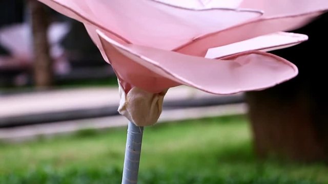 Big model of flower in the garden
