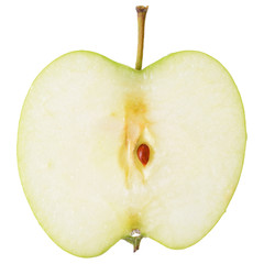 Green apple cut isolated