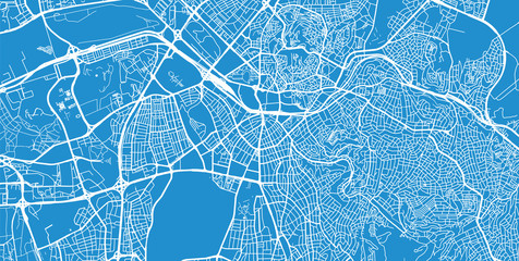 Urban vector city map of Ankara, Turkey