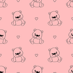 seamless pattern with cute bears 