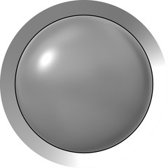 Web button 3d - gray glossy realistic with metal frame