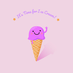 cute ice cream illustration