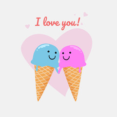 cute ice cream illustration