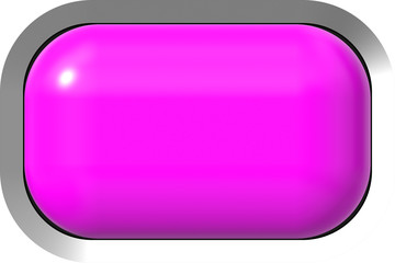 Web button 3d - purple glossy realistic with metal frame, easy to expand