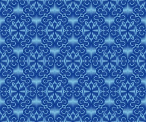 Indigo dyed ikat seamless pattern. Ethnic ornament textile design.