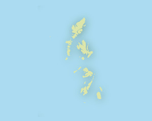 Karte der Hebriden mit Schatten