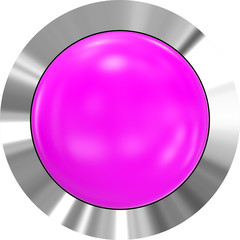 Web button 3d - purple glossy realistic with metal frame